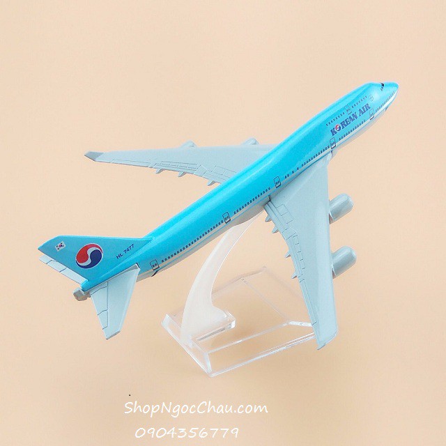 Mô hình máy bay tĩnh B747 Korean air 16cm