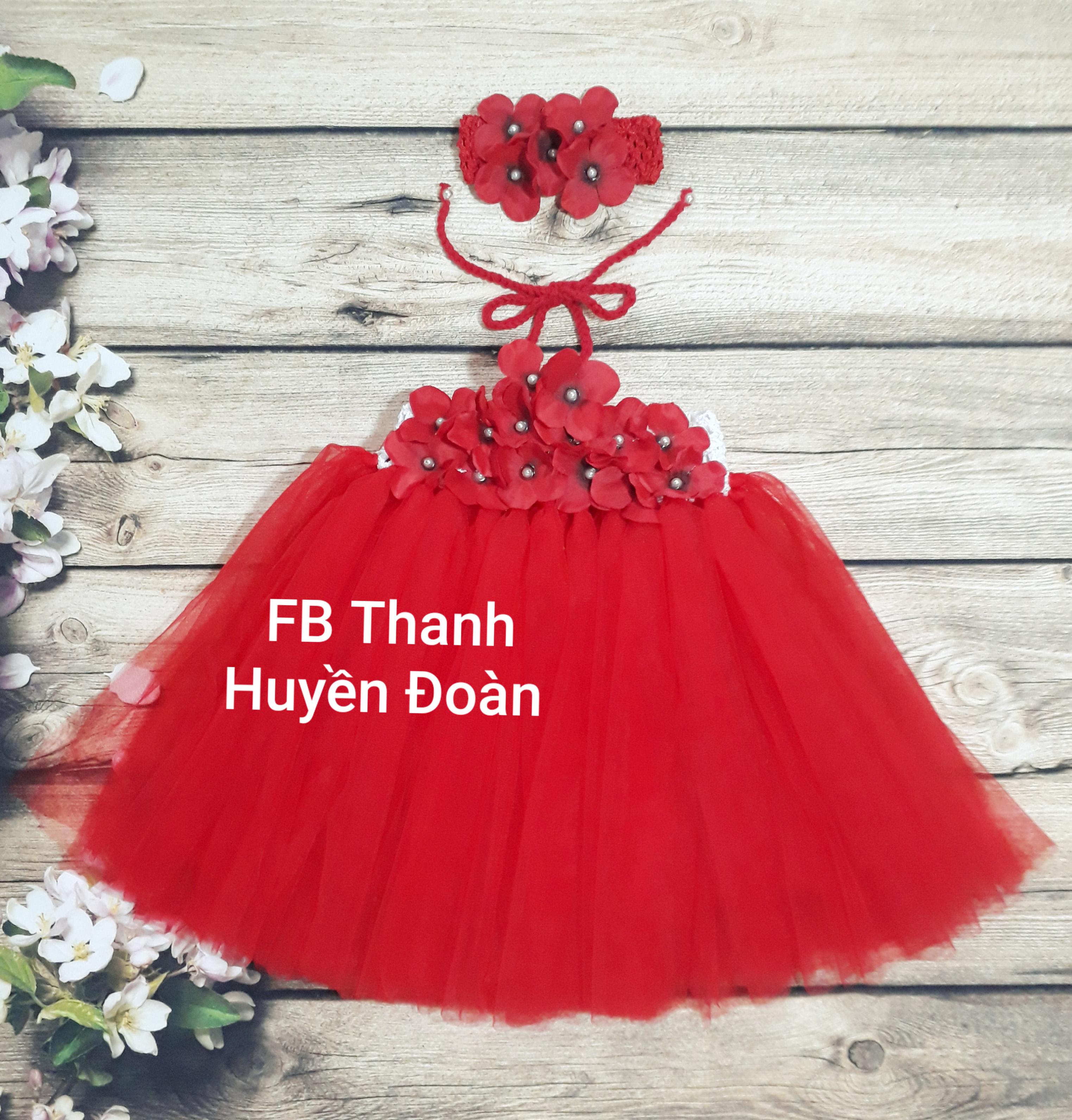 Đầm công chúa tutu Đỏ cổ yếm