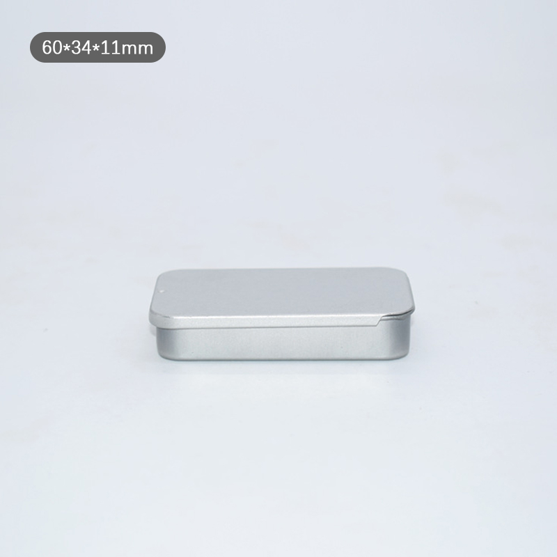 FI61grXf Hộp thiếc nhỏ rỗng hình chữ nhật bằng kim loại hộp đựng kẹo đẩy thiếc hộp đựng