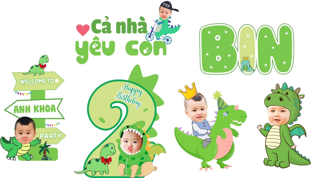 Combo chibi khủng long cho bé trai và bé gái ( được chọn mẫu + chỉnh sửa theo yêu cầu )