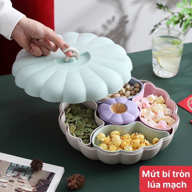 [ TẾT TẾT ] KHAY MỨT LÚA MẠCH HÌNH BÍ DÀI, ĐỰNG MỨT, KẸO . ĐTLV