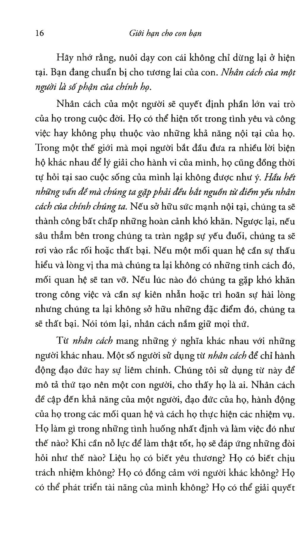 Sách - Giới hạn cho con bạn
