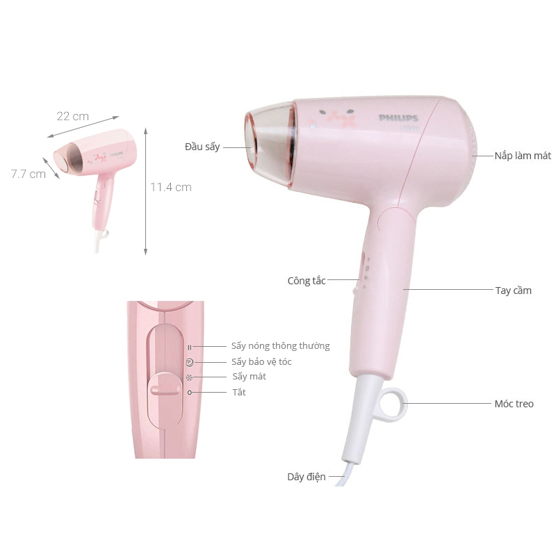Máy sấy tóc Philips BHC010