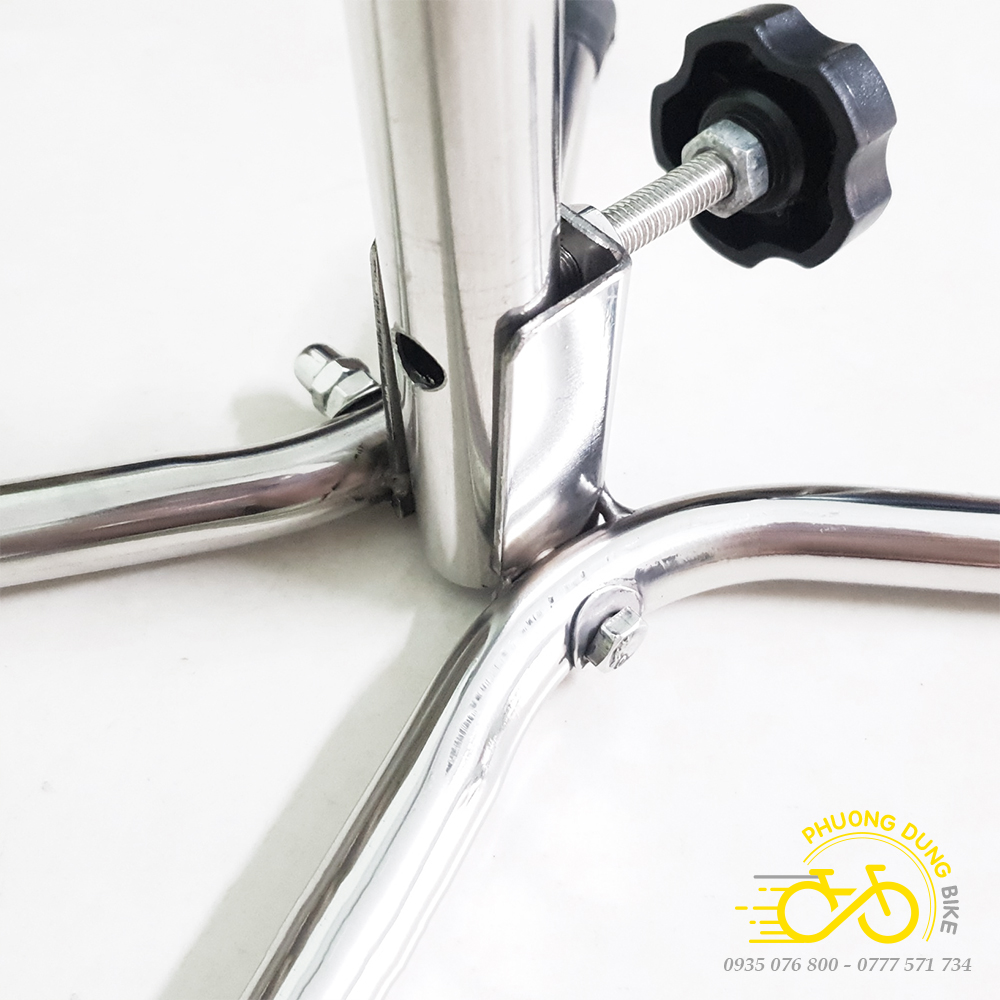 Chân chống xe đạp dựng bên 2 móc INOX