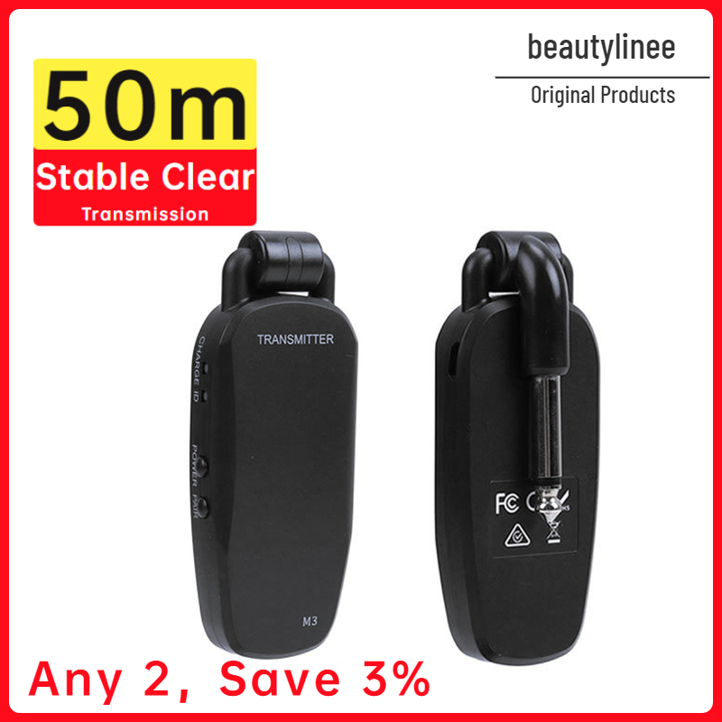 【Hot Sale】Professional Wireless Guitar Bass Receiver System Rechargeable Portable Audio Transmitter for Electric Guitar Bass