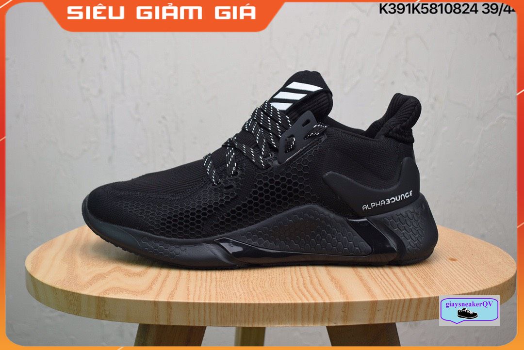 Giày thể thao sneaker Alphabounce 2020 đen full siêu êm siêu rẻ hàng cực đẹp