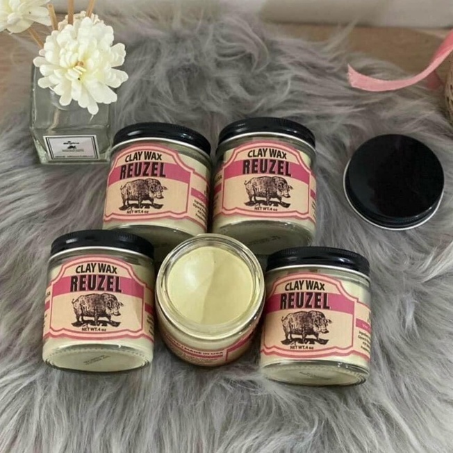Sáp vuốt tóc nam thủy tinh lợn hồng mới nhất reuzel clay wax