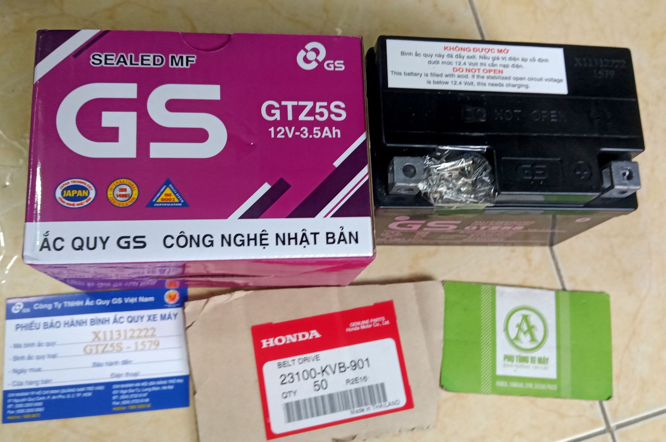 BÌNH ẮC QUY GS GTZ5S CHO XE WAVE RS, FUTURE NEO...