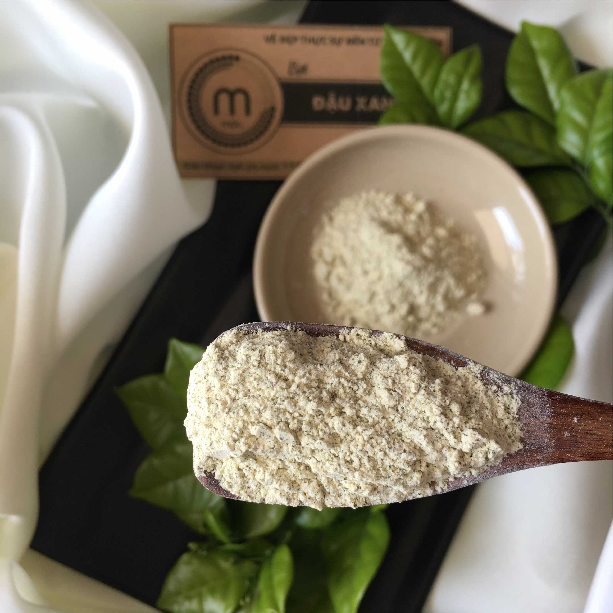 Bột đậu xanh nguyên chất đắp mặt nạ MỘC - làm mờ nám, tàn nhang, tẩy tế bào chết, giảm mụn túi dùng thử 10g, chai 100ml và 200ml handmade