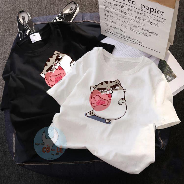 XẢ HÀNG - ĐỒNG GIÁ 19K Áo thun nữ form rộng in hình Mèo Mập Ami Bụng Bự * Đang Yêu * vải dày mịn mát