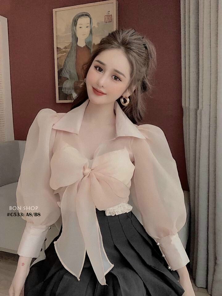 [HCM]Áo voan cột nơ ngực - HM