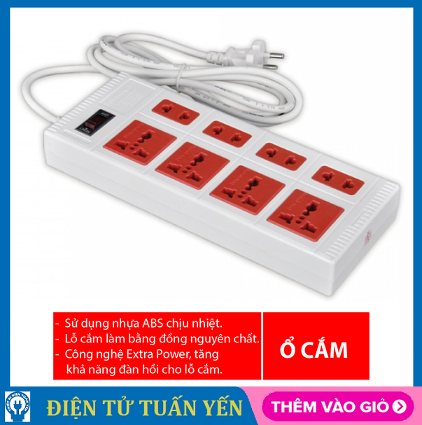 Ổ cắm điện quang eco đq esk 8eco dây dài 5m - hàng chính hãng