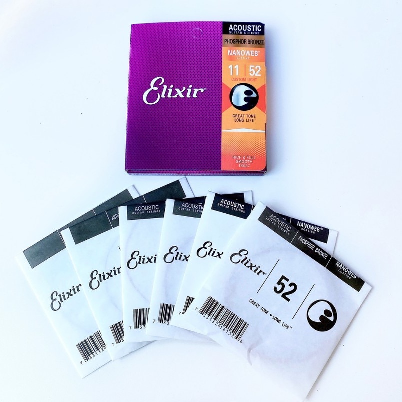 Dây đàn Guitar Acoustic Elixir Phosphor Bronze Nanoweb dây cao cấp loại 1