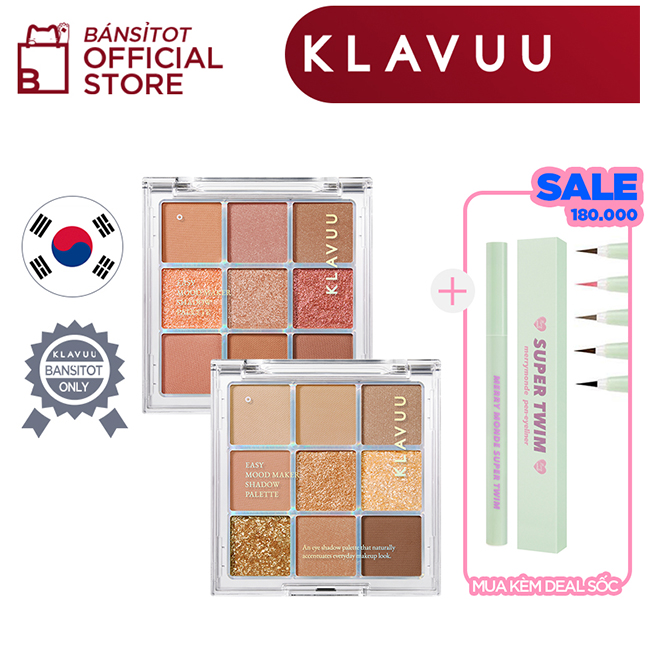 Bảng phấn mắt 9 màu KLAVUU Easy Mood Maker Shadow Palette 7.8g