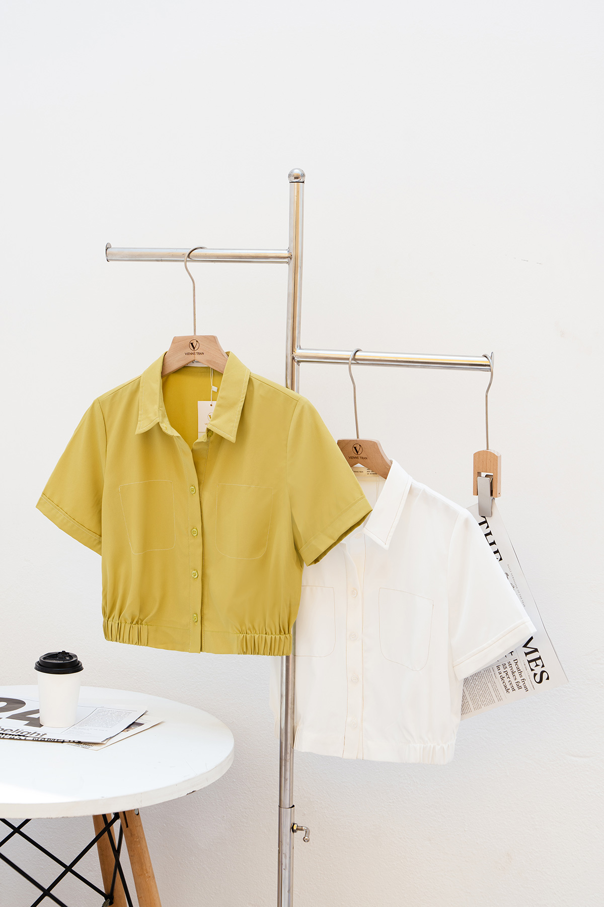 Áo Sơ Mi VIENTRAN Croptop Buộc Eo V61H23H006