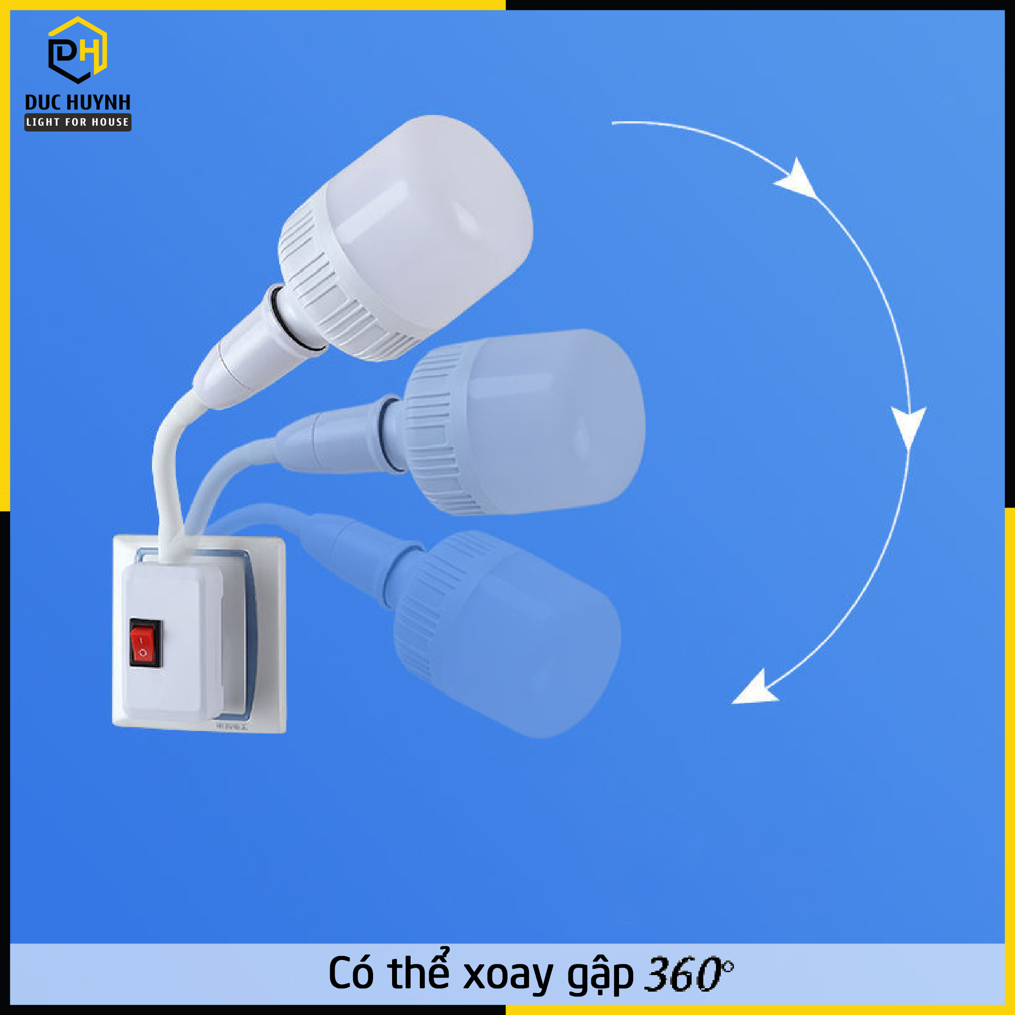 Đui đèn E27 có công tắc tiện lợi DN090