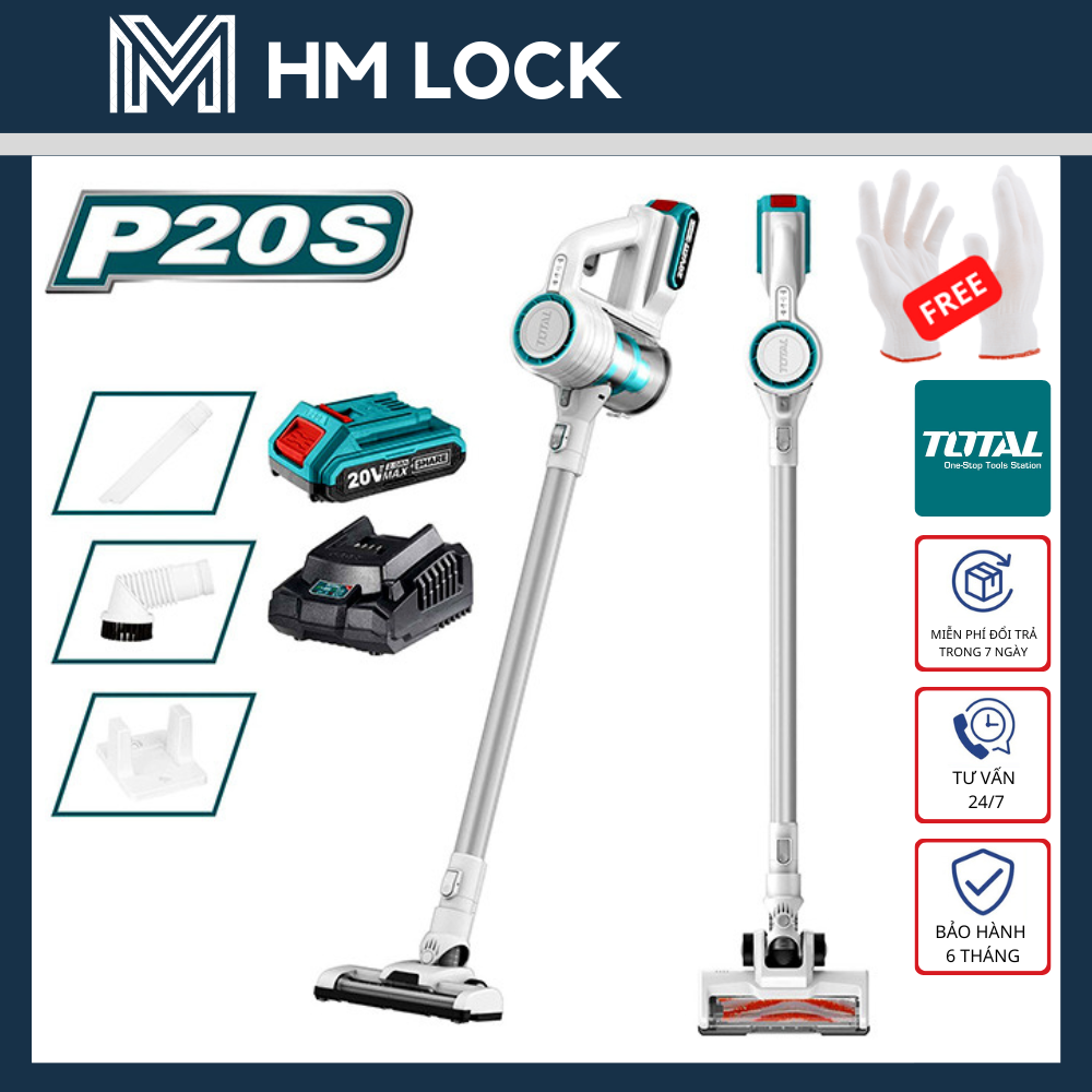 Máy hút bụi 0.8l dùng pin 20v total - hàng chính hãng - tvli2006