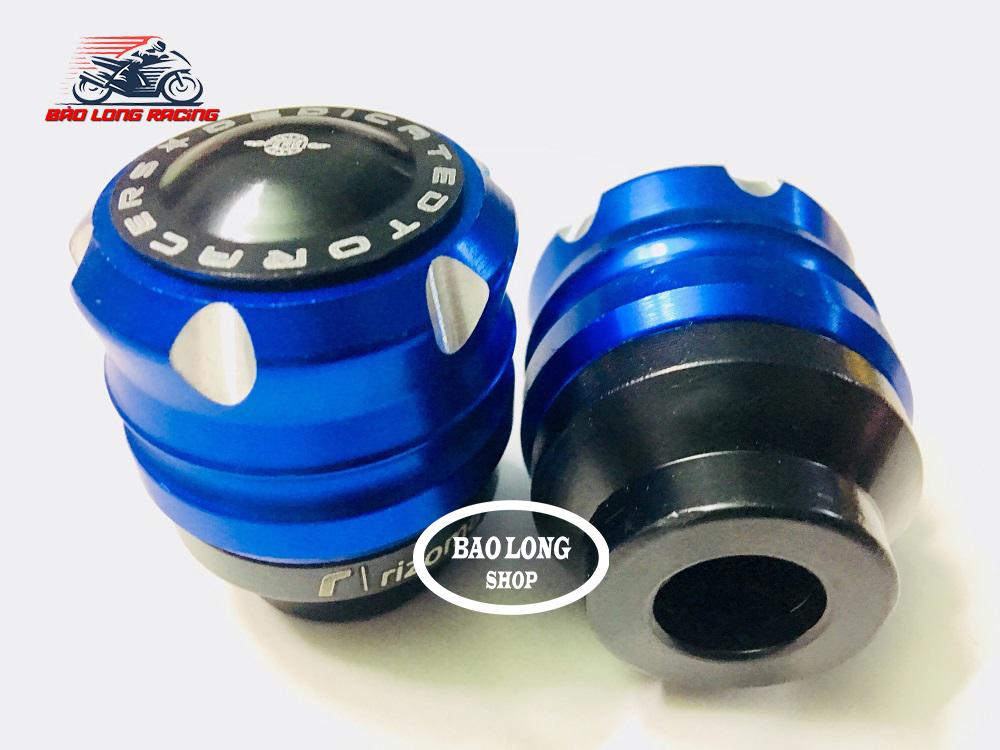 BỘ 2 GÙ có nắp loại dầy CHỐNG ĐỔ, CHỐNG NGÃ TRƯỚC CHO MÔ TÔ, XE MÁY (màu Xanh)