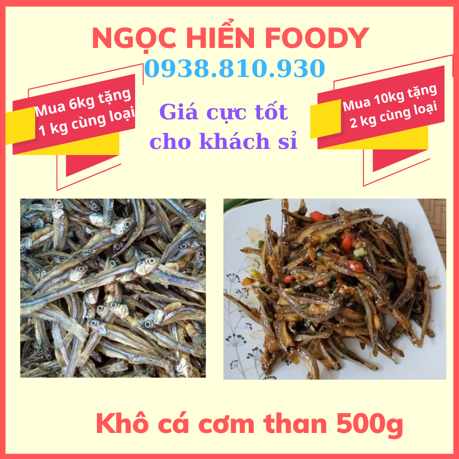[Chuyên sỉ hàng khô đi nước ngoài] Khô cá cơm có đầu loại ngon gói 500g, giá sỉ, NGỌC HIỂN FOODS