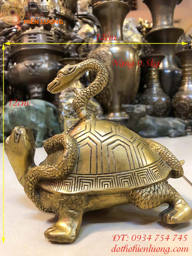 Tượng Rùa Cõng Rắn Bằng Đồng Phong Thủy