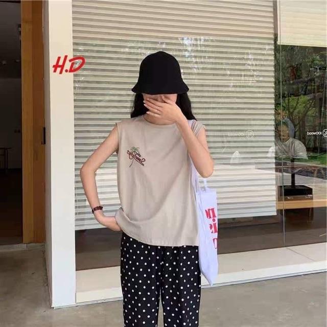 Áo tanktop cây dừa chữ ngực HDA0719
