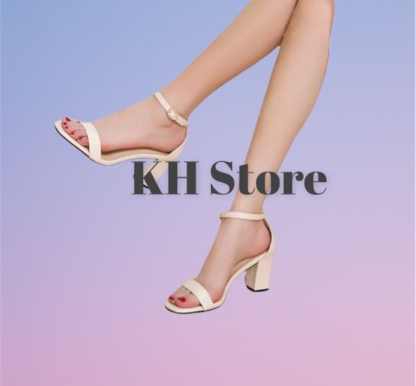Giày cao gót da mềm bản ngang bích gót 7p KH