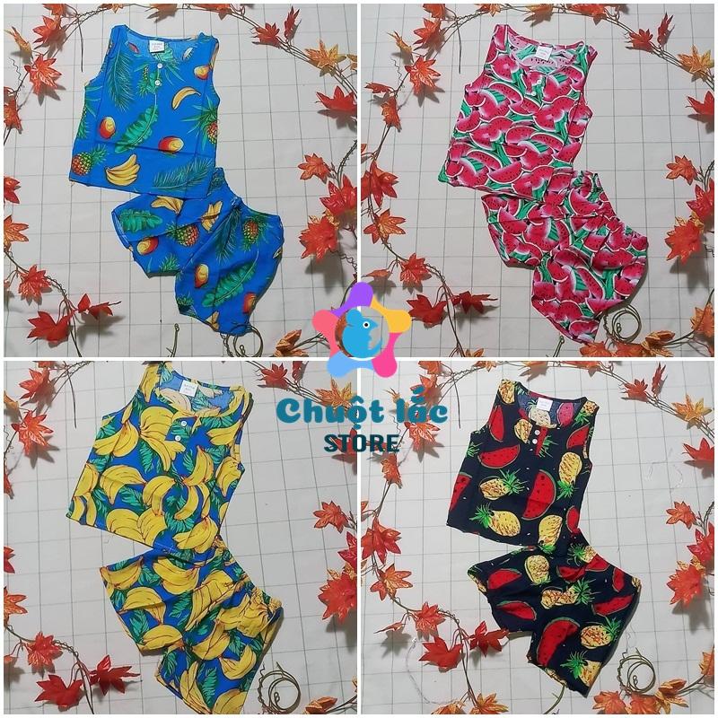 [HCM]Combo 2 bộ quần áo hoa quả bộ quần áo trái cây bộ lanh hoa quả cho bé trai và bé gái từ 6kg đến 18kg (màu ngẫu nhiên)