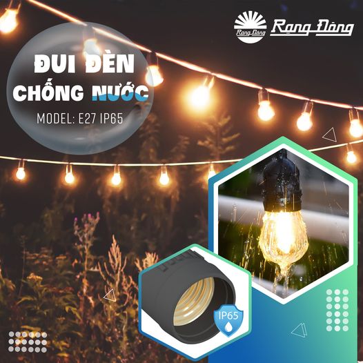 Đui đèn Rạng Đông E27 - Chống Thấm Nước IP65 - Độ Bền Cao