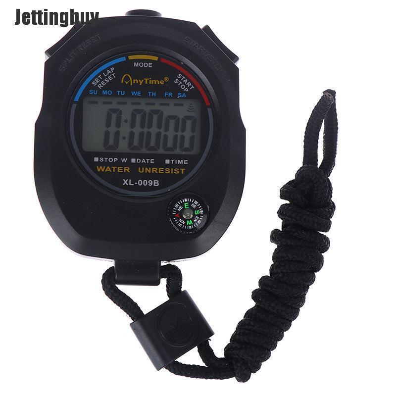 Đồng Hồ Bấm Giờ LCD Kỹ Thuật Số Chống Nước Jettingbuy Đồng Hồ Bấm Giờ Báo Thức Có Dây Đeo