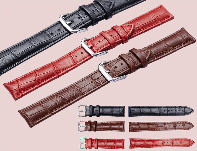 Dây da đồng hồ nam nữ, da bê đủ size 12-24mm