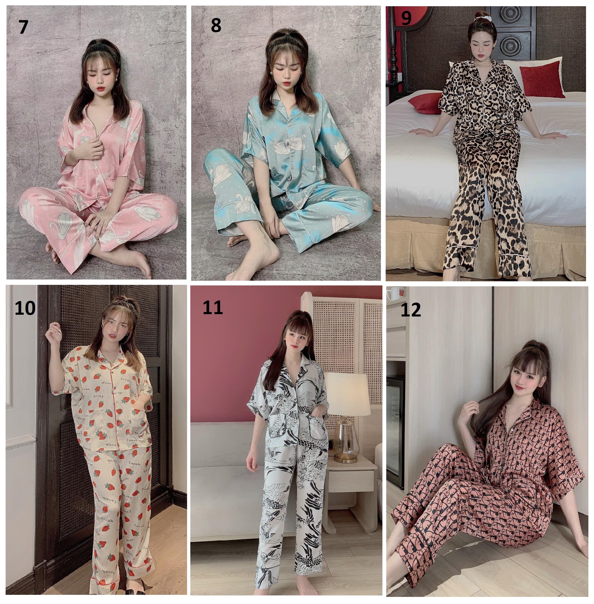 [HCM]Đồ Bộ Lụa Mới - Tay Lửng Cánh Dơi Quần Dài (Part 1) (40-65kg)