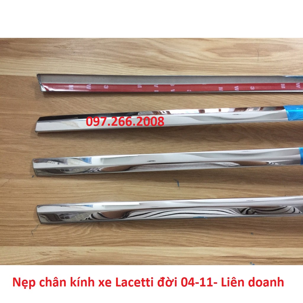 Nẹp viền chân kính inox xe daewoo lacetti bản liên doanh đời 2004 2005 2006 2007 2008 2009 2010 2011