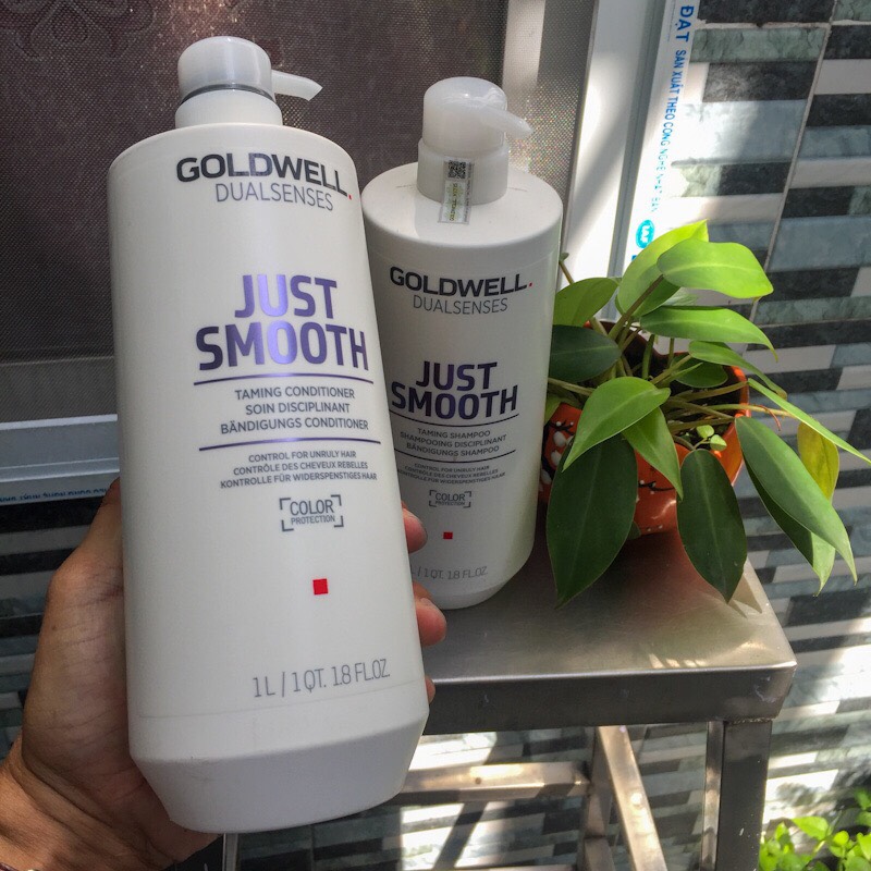 Dầu gội xả suôn mượt Goldwell Just Smooth (2 x 1000ml)