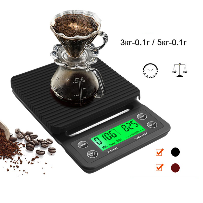 3kg/0.1g 5kg/0.1g Drip Coffee Scale With Timer Portable Electronic Digital Kitchen Scale High Precision LCD Electronic Scales