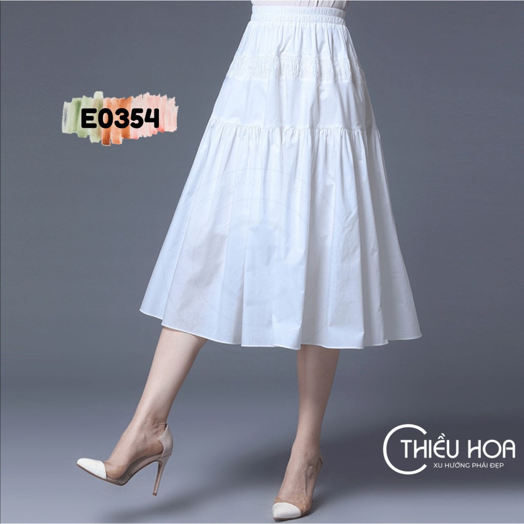 [HCM]Chân Váy Cotton Lụa Xếp Ly Dễ Phối Đồ Trẻ Trung E0354