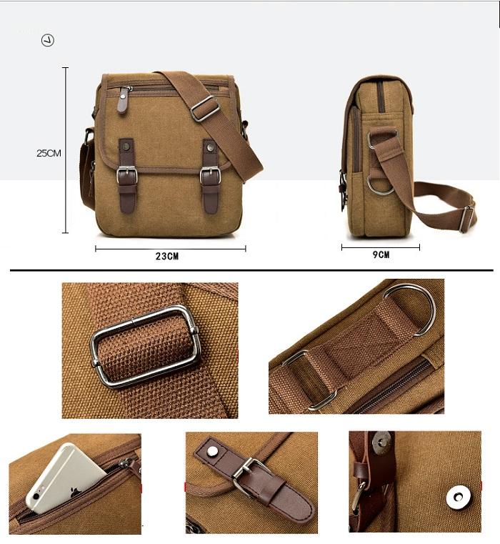 [HCM]Túi đeo chéo vải Canvas_D_7121
