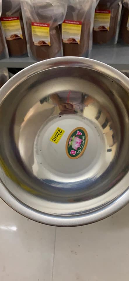 Bát inox rửa mặt dùng trong spa 22cm