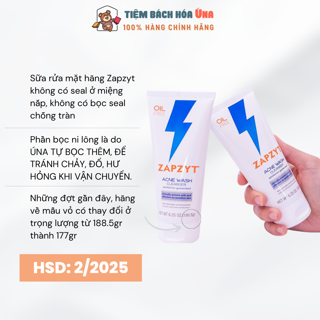 Sữa rửa mặt giảm và ngăn ngừa mụn chứa BHA Ance Wash Zapzyt tiembachhoauna