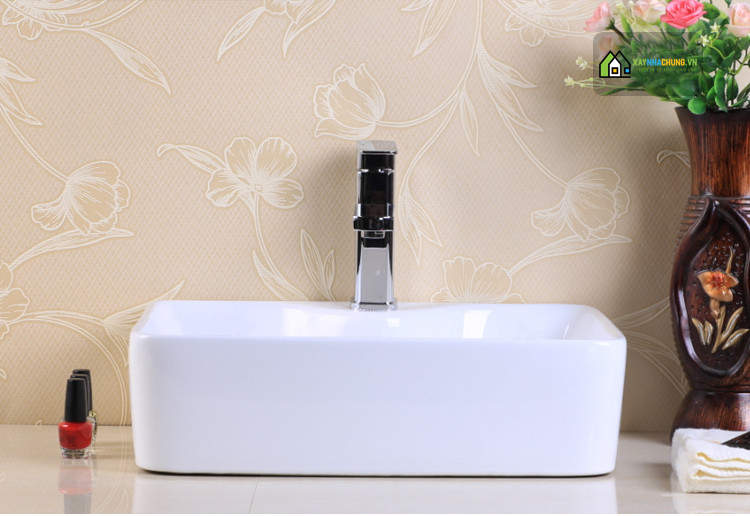 Chậu lavabo vuông cao cấp