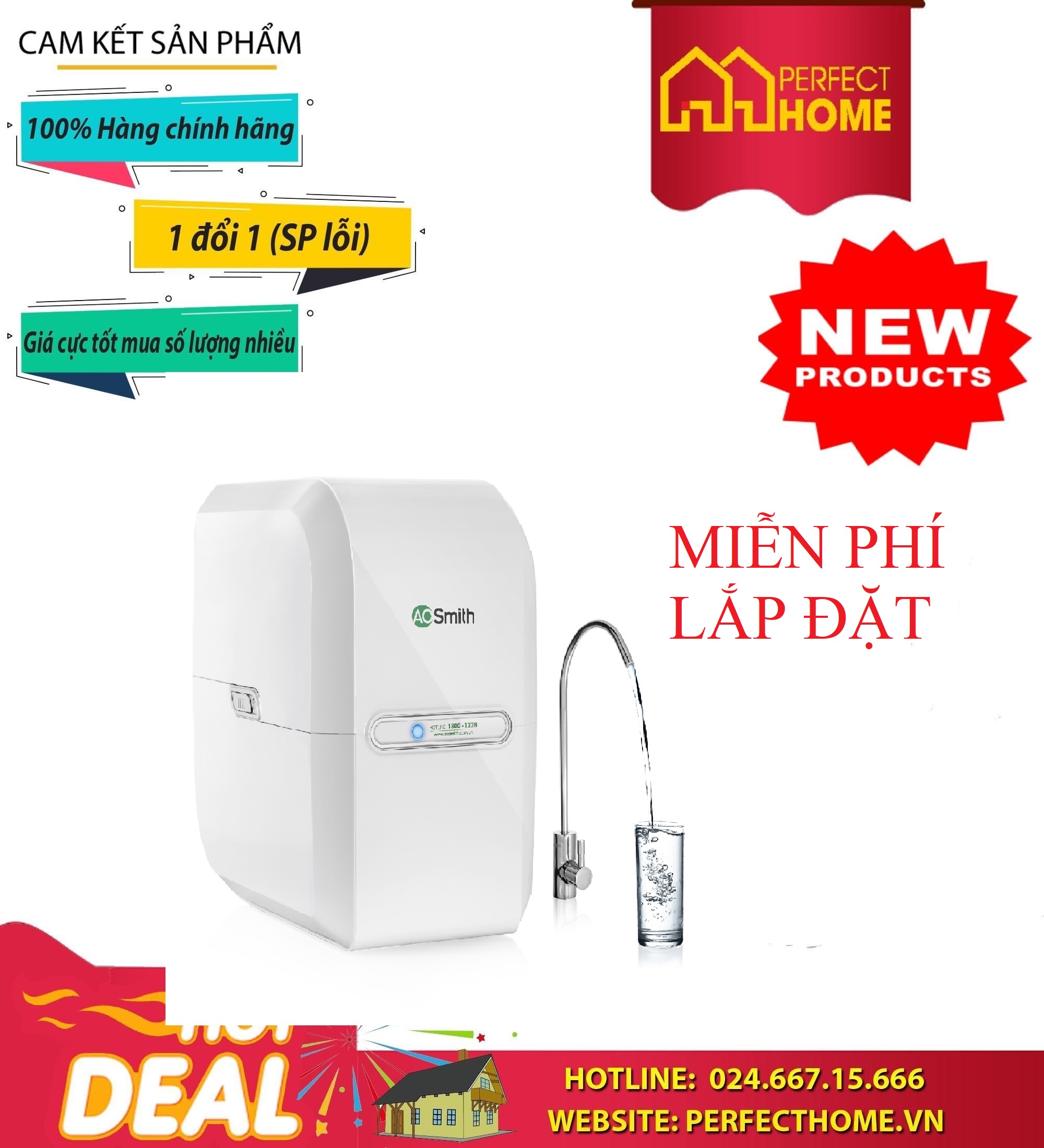 Máy lọc nước A.O.Smith M1 - MIỄN PHÍ LẮP ĐẶT Thương hiệu Mỹ