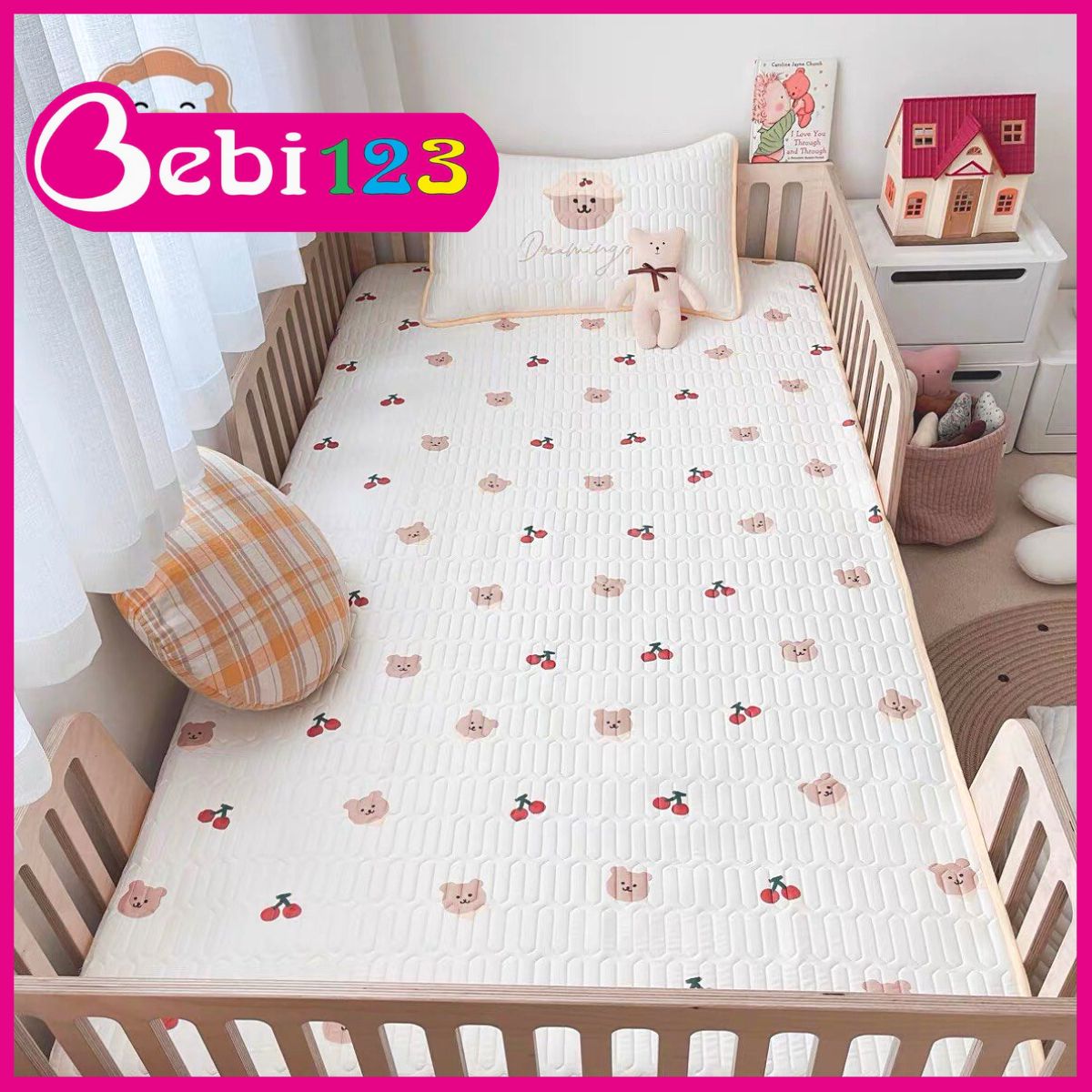 Chiếu Lụa Điều Hoà Kèm Gối Cho Bé 60x120cm
