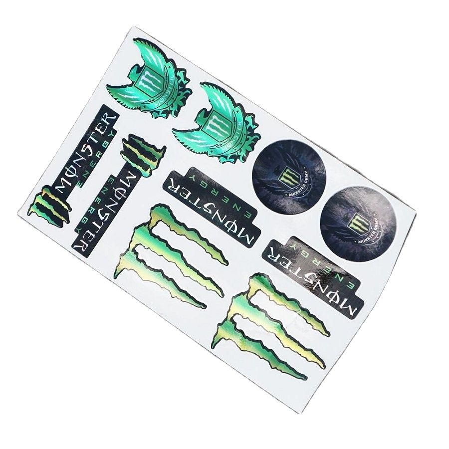 Tem logo, decal logo, TEM CROM BÓNG PHẢN QUANG NHIỀU STICKER DÁN TRANG TRÍ xe máy huy hiệu MONTER (mẫu 1)
