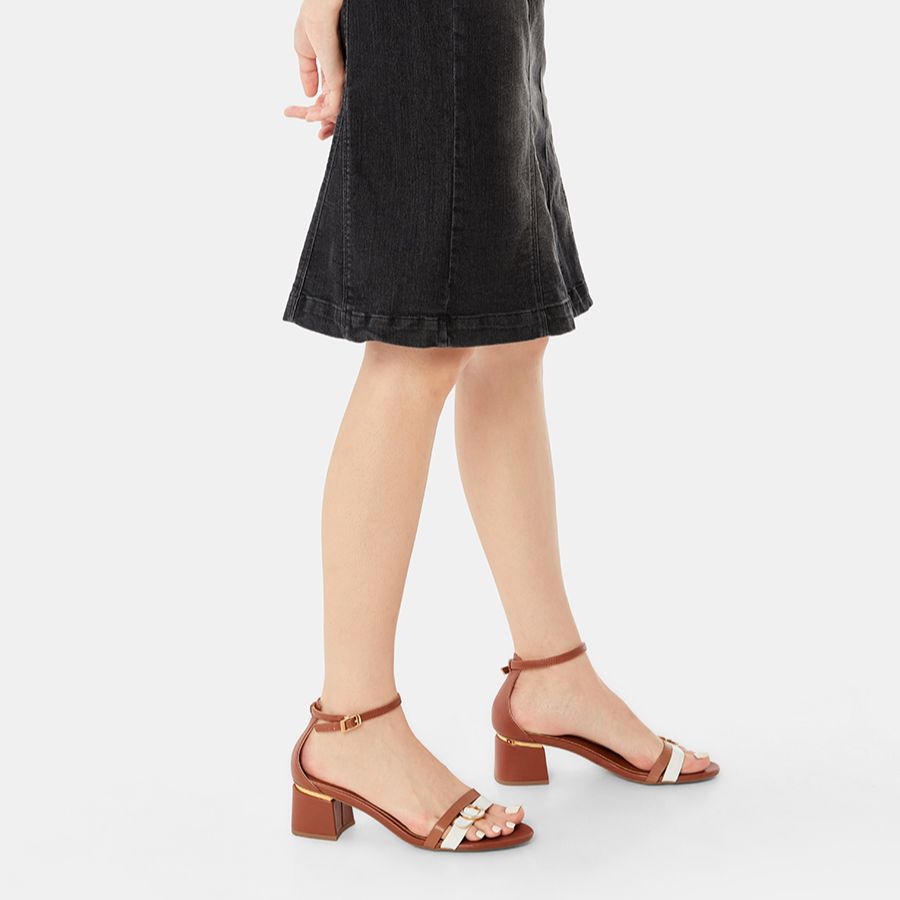 Giày Sandal Nữ 5cm Thời Trang JUNO Phối Khoá Trang Trí SD05100