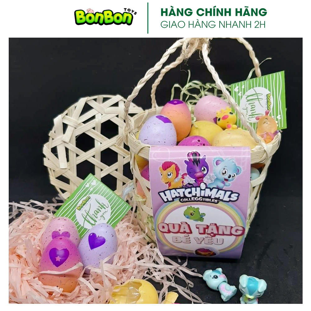 Trứng Hatchimals (đựng giỏ tre làm quà tặng bé) - giỏ 15 trứng không trùng mẫu thú