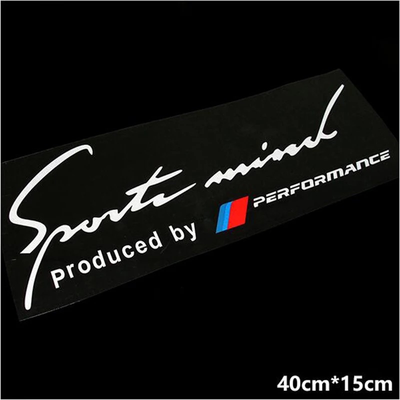 Tem sport mind dán capo xe ô tô Performance 02 (trắng)