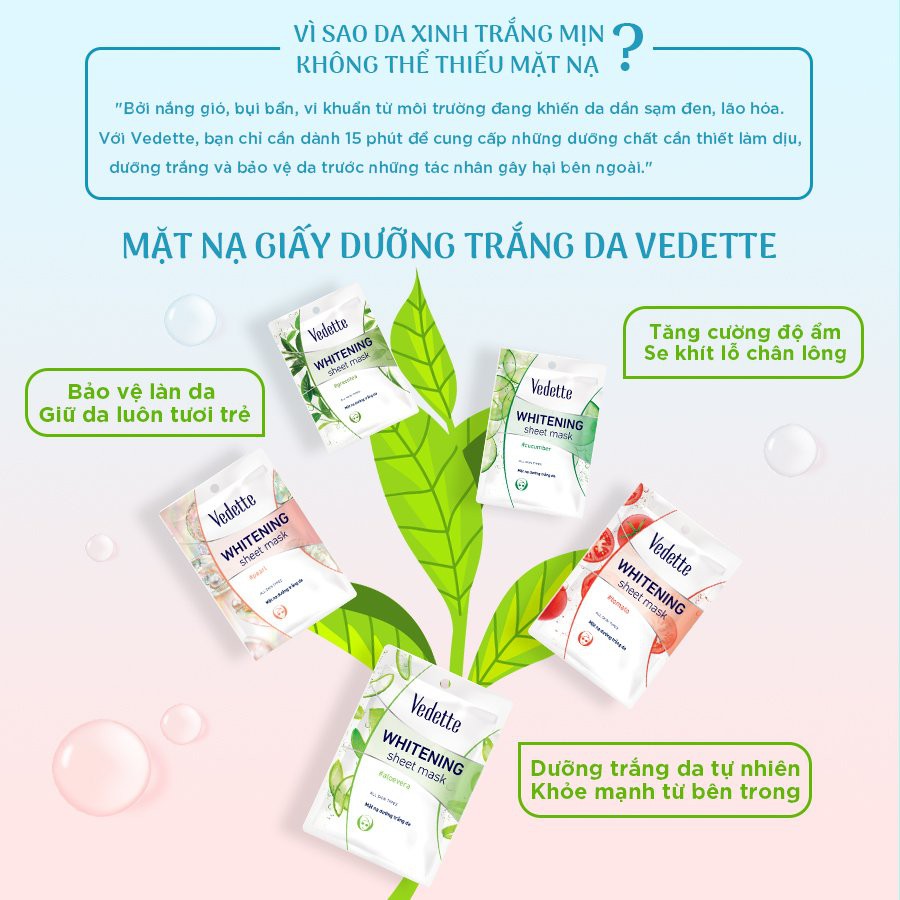 Mặt nạ giấy Vedette Nha Đam 22ml (TPM017)