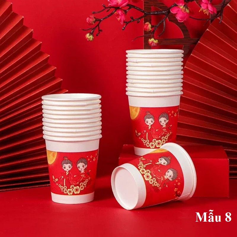 Ly Giấy 8.5oz – 250ml Không nắp Dùng Một Lần