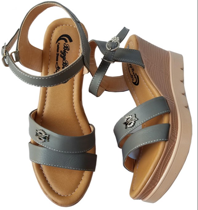 Giày Sandal Nữ Đế Xuồng Da Bò BIGBEN Cao Cấp DS22