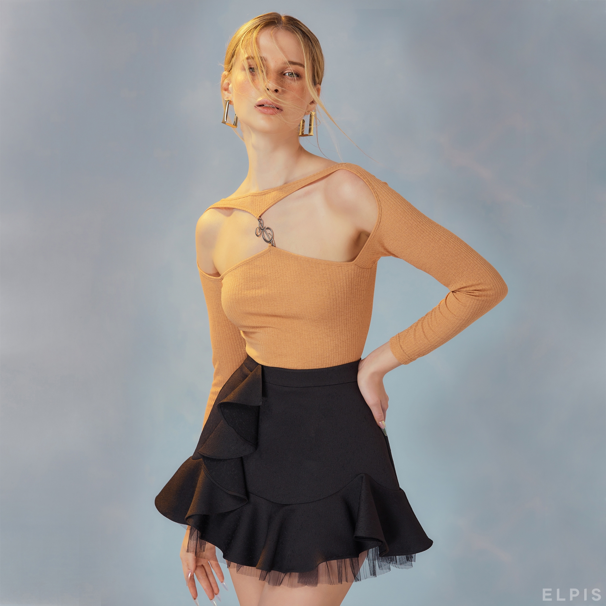 ELPIS - Áo thun tay dài cut-outs y2k SS23T89
