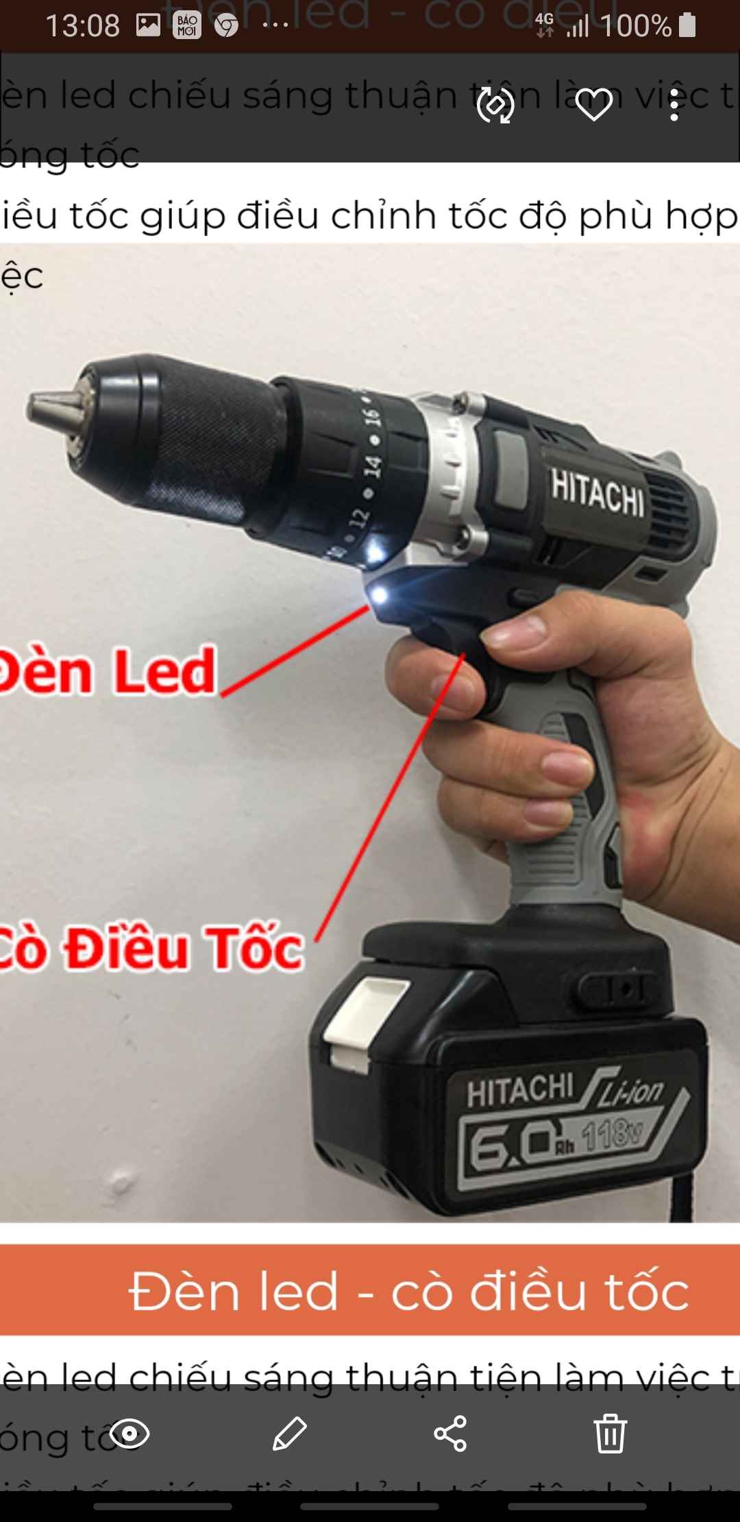 THÂN MÁY KHOAN PIN HITACHI 188V